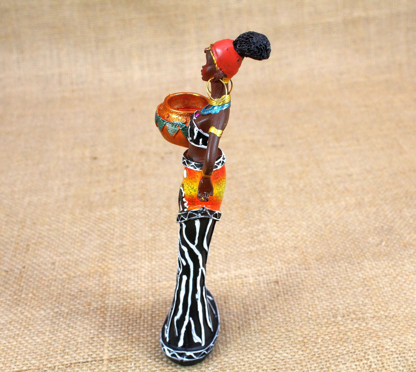 African Woman Polyresin Figurine
